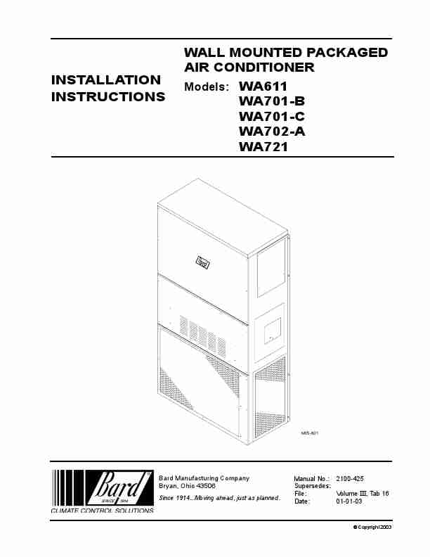 Bard Air Conditioner WA611-page_pdf